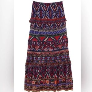 FARM RIO AINIKA TAPESTRY BLUE SKIRT size small